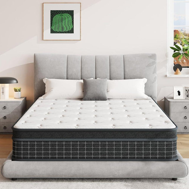 12 Inch Queen Mattress,Queen Size Mattresses in a Box, Individually Wrapped Pocket Coils for Isolate Motion,Pressure Relief, CertiPUR-US Certified, Support Comfort & Medium Firm