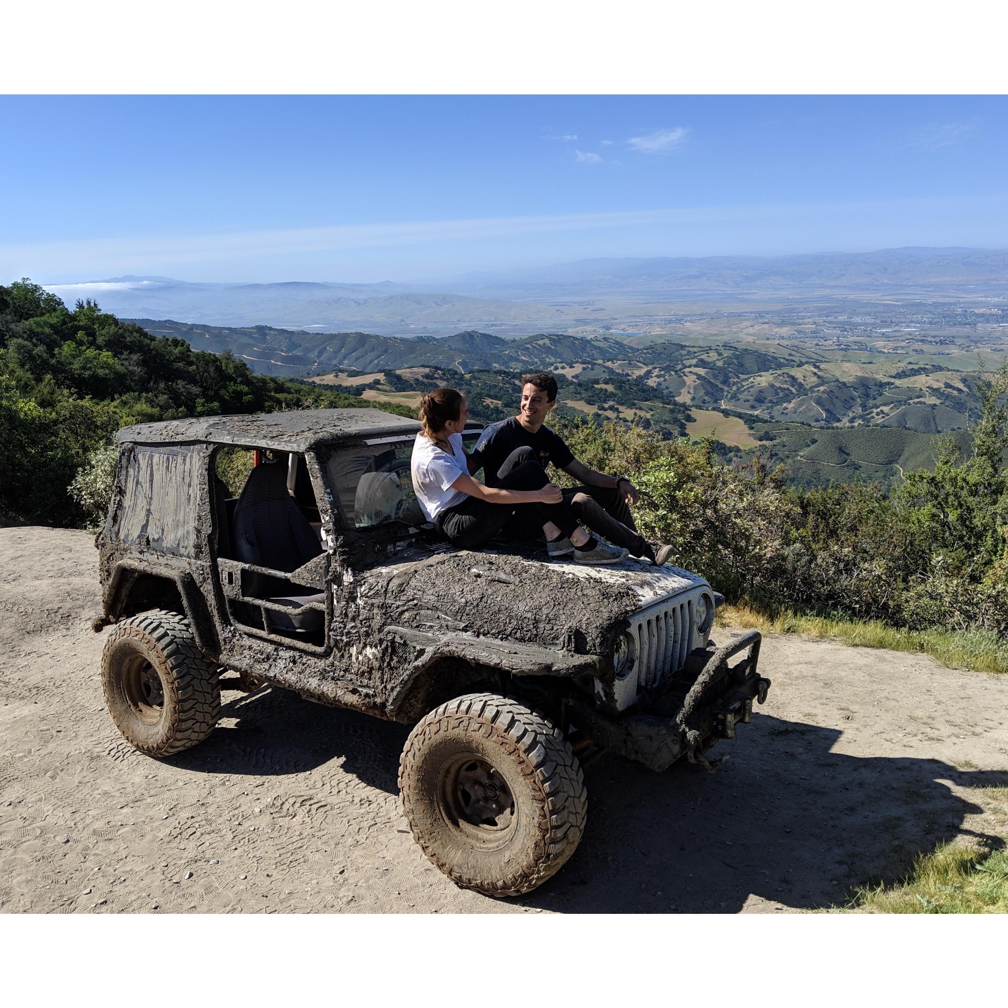 Dylan's beloved Jeep in Hollister Hills. We got muddy this day <3