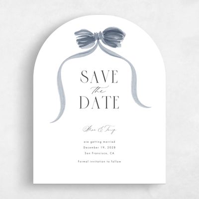 Blue Arch Wedding Save the Date - Brienno Portrait
