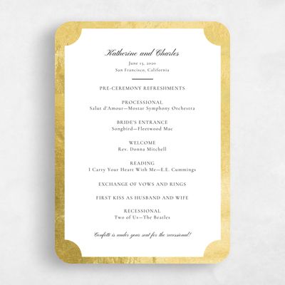 Black Rounded Wedding Program - Blake Foil