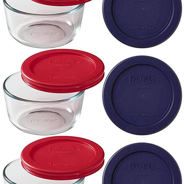 Pyrex 9-Piece Glass Food Storage Set with 2 Color Lids