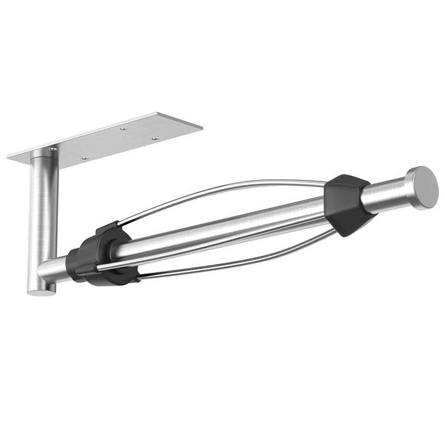 VAEHOLD Self Adhesive Paper Towel Holder Under Cabinet Mount, Wall Mounted Paper Towel Roll Holder with Damping Effect for Kitchen, Bathroom, Wall - SUS304 Stainless Steel (Brushed Silver)