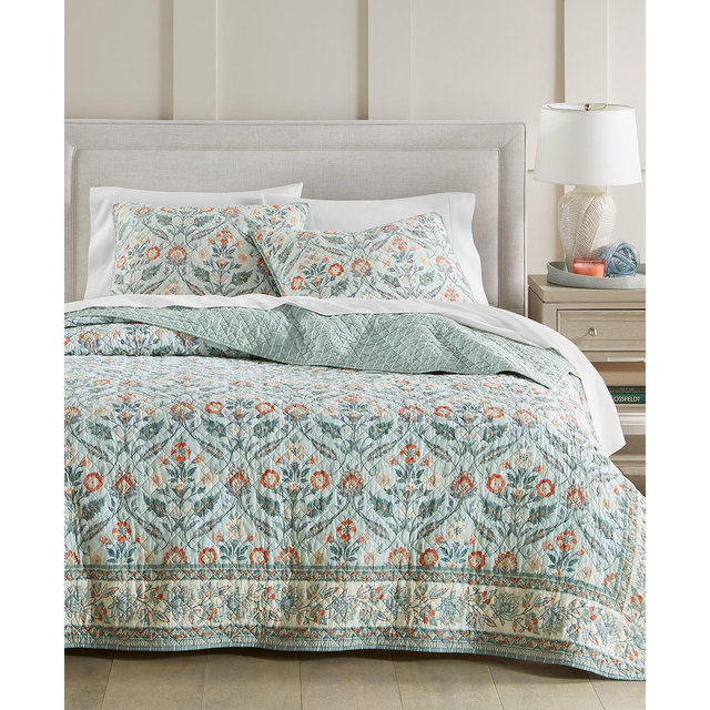 Charter Club Jacobean Border 3-Pc. Quilt Set, Full/Queen, Exclusively at Macy's