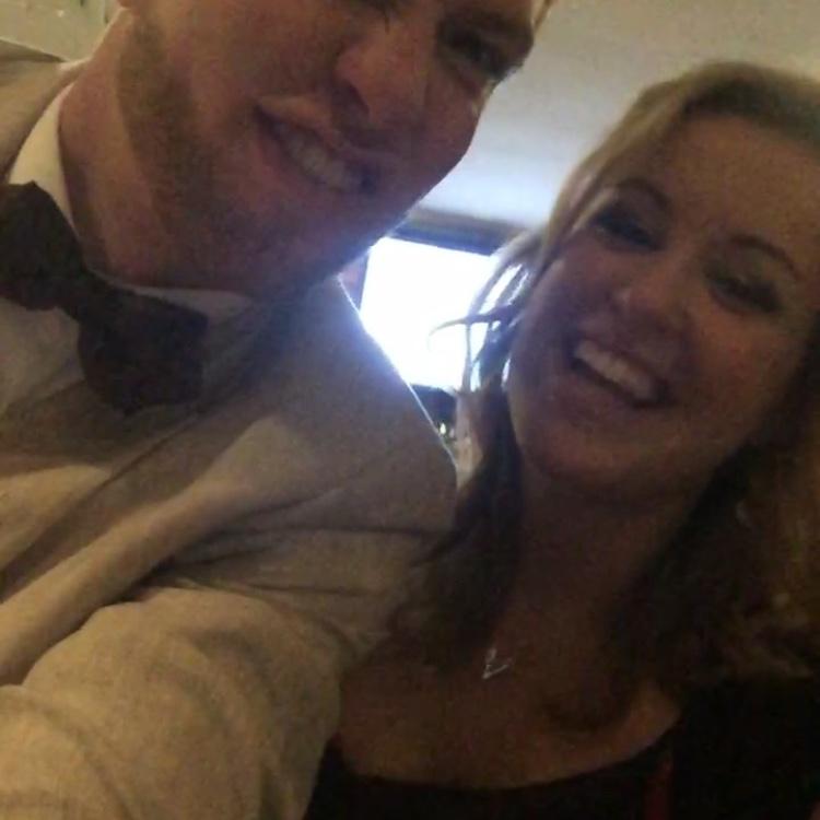 Had our first date dressed up ready for Applebees, junior year of college