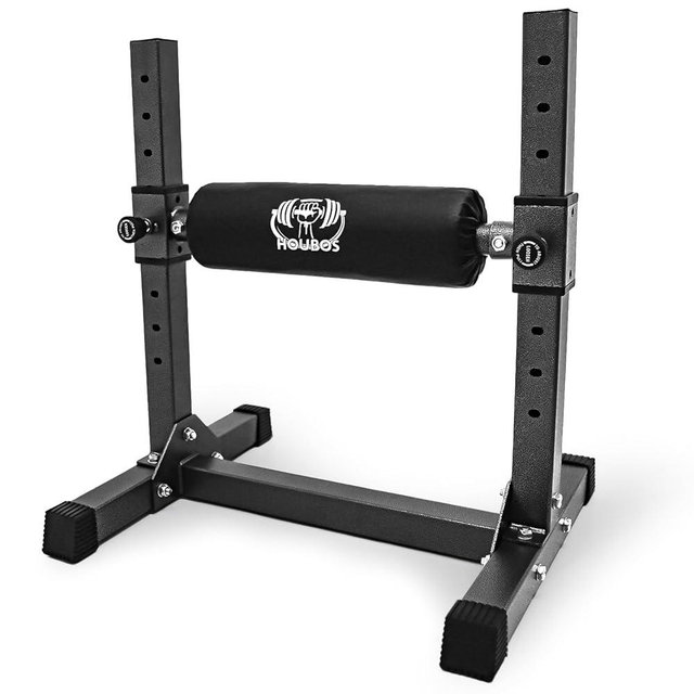 Houbos Bulgarian Split Squat Stand - Single Leg Squat Stand，9 Adjustable Roller Heights, Comfortable Padding for Squats, Leg Lunges, Bodyweight Training