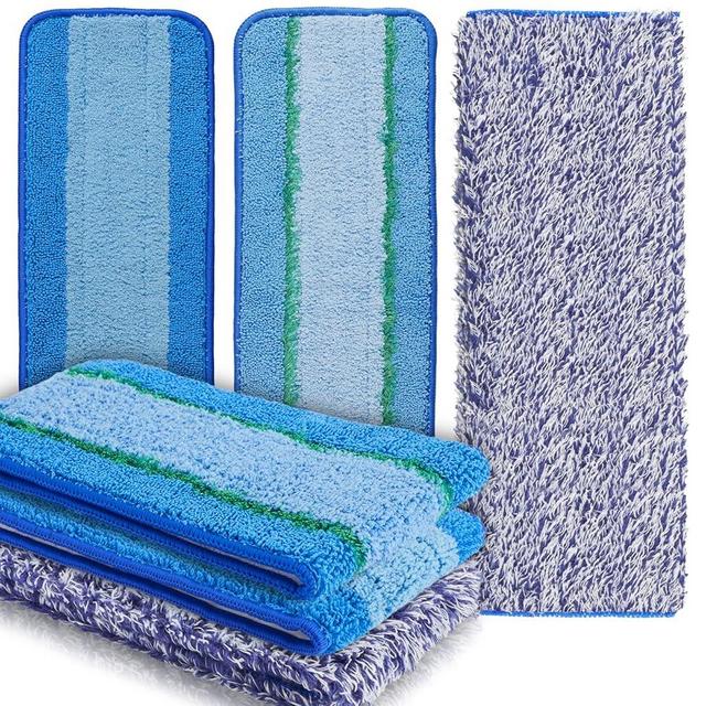 6 Pack Microfiber Cleaning Pad for Bona Hardwood Floor Cleaner Mop Replacement, 2 Deep Cleaning Pad + 2 Microfiber Cleaning Pad + 2 Dusting Pad for Bona Family of Mops, Hard Surface Floors Cleaning