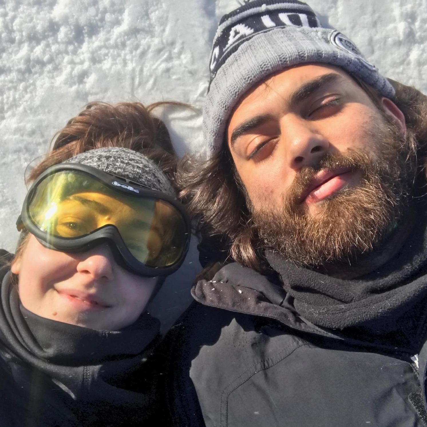 My 26th birthday, he took me to Buck Hill. We had a great time! But seriously, we were not great at snowboarding.