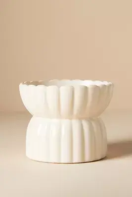 Fringe Studio White Raised Pet Feeder
