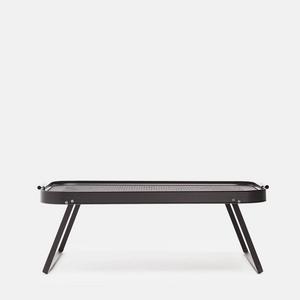 Black Metal Rubber Grip Lap Tray - Black