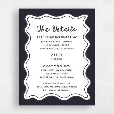 Dark Charcoal, White Wedding Enclosure - Brielle