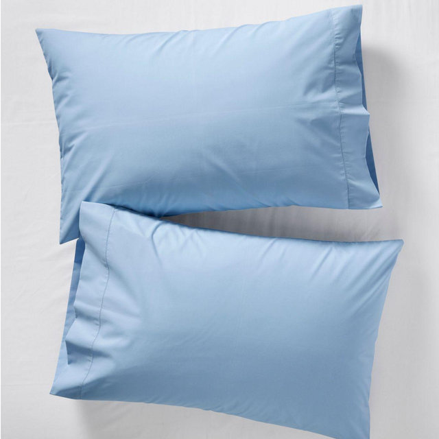 280-Thread-Count Pima Cotton Percale Pillowcases, Set of Two | Lake