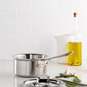 All-Clad - D5 Brushed Stainless Steel 1.5 Qt. Covered Saucepan