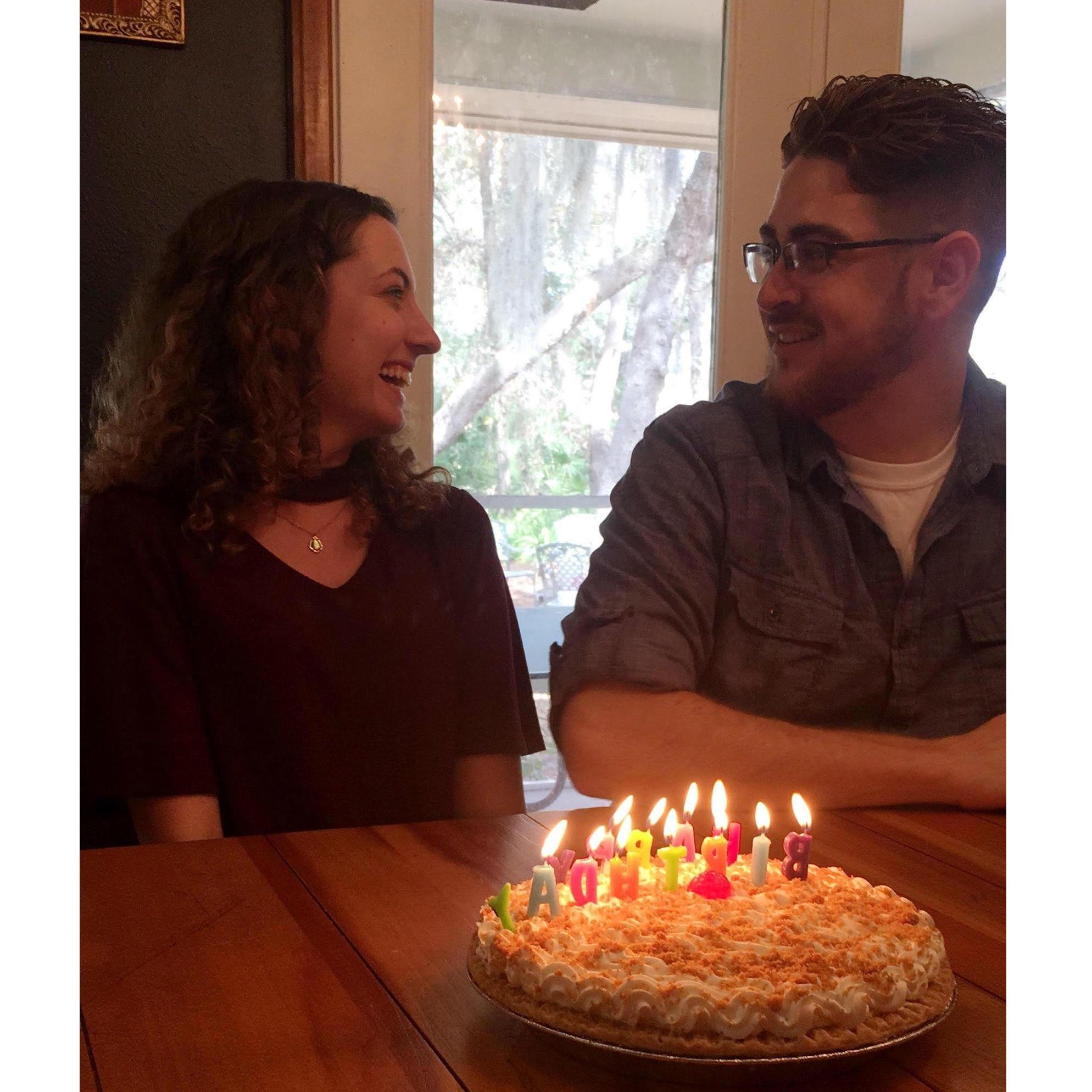 Stephen joined me for my 23rd birthday and it is one of the first photos we have together. He always knows how to make me smile!