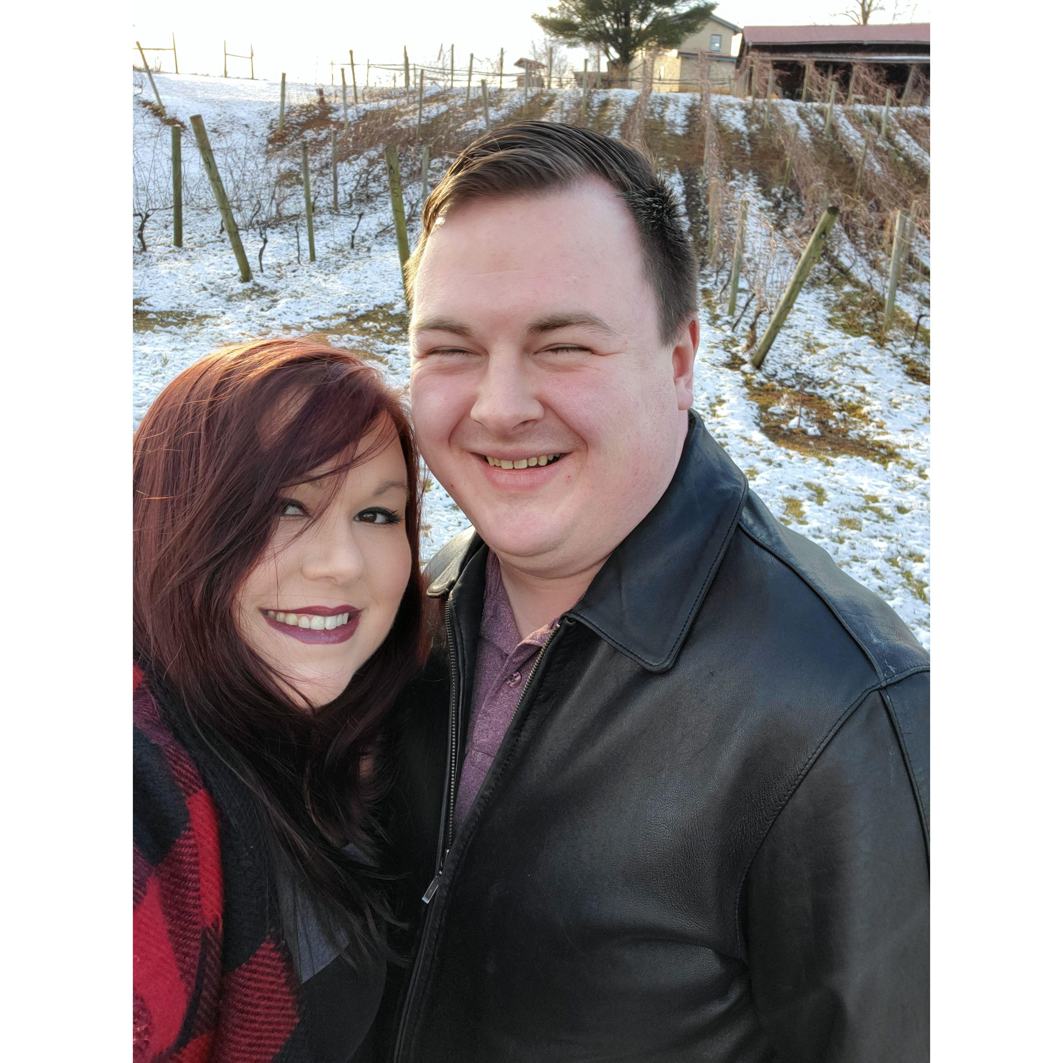 Wine tasting in the snow... snow covered vineyard weekend