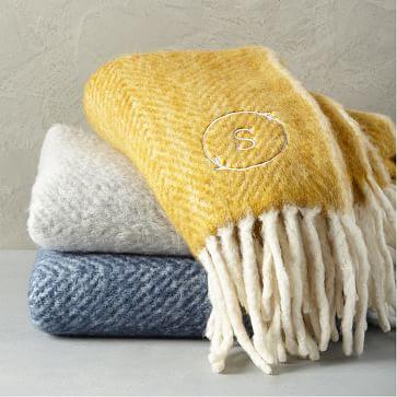 Herringbone Soft Touch Throw - Platinum