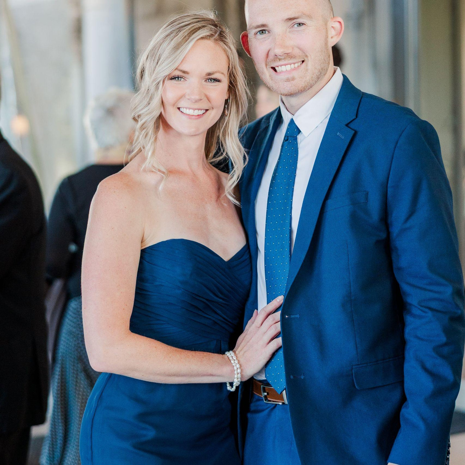 Dressed up for a wedding.
