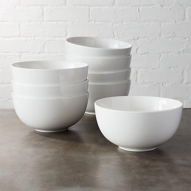Set of 8 Contact White Bowls