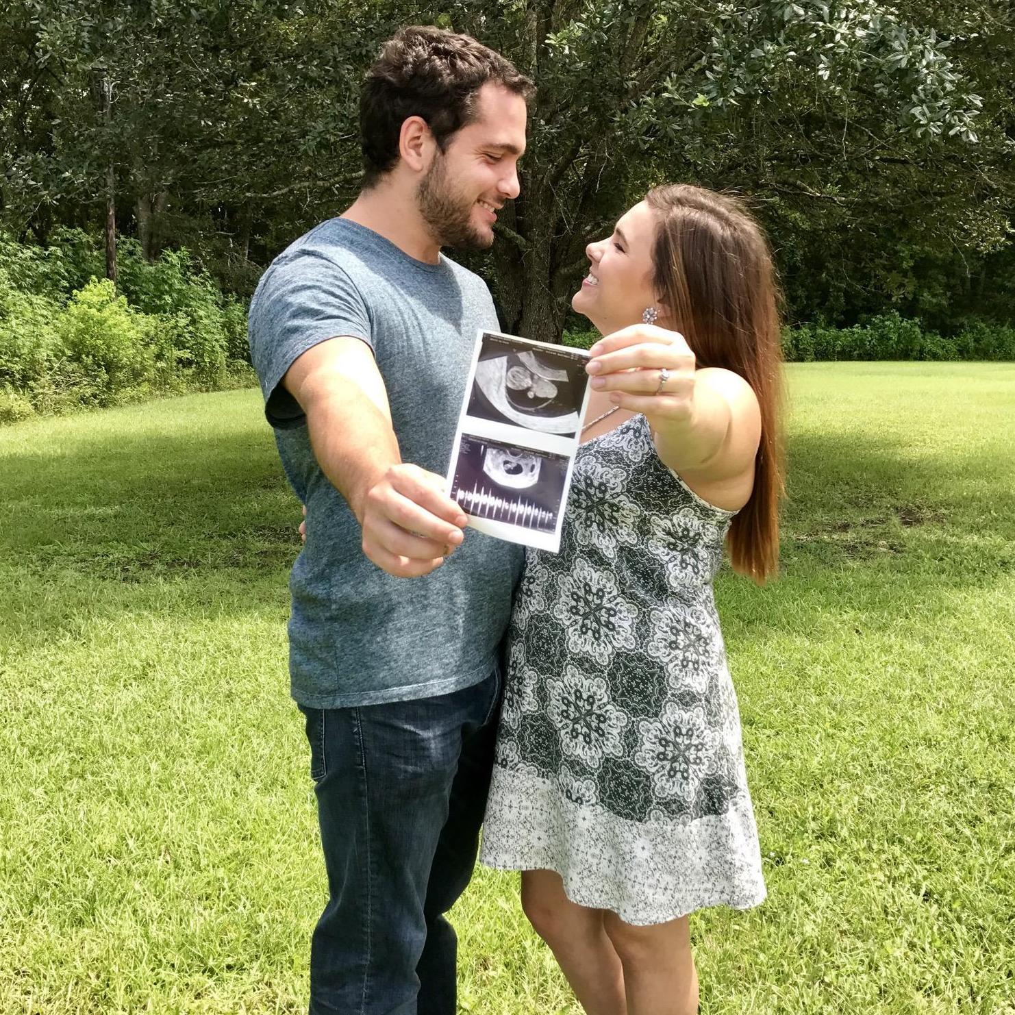 Announcing their family was growing