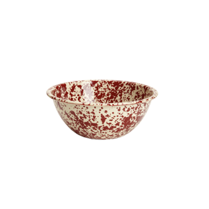 Burgundy and Cream Splatter Small Serving Bowl