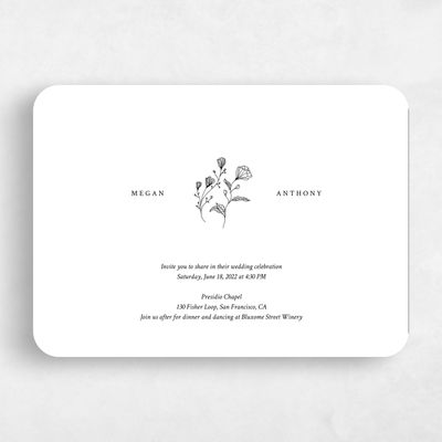 White Rounded Wedding Invitation - Unconditional Stamp