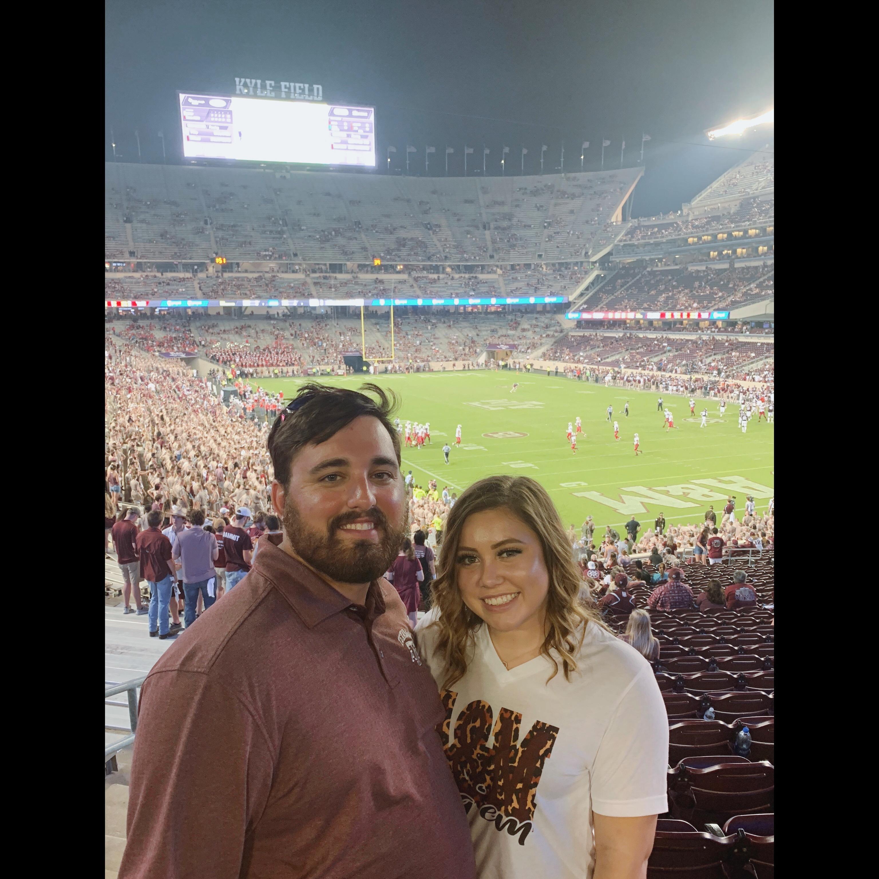 Our first A&M game together. Only person I would "Whoop" like an idiot for.  -Chey