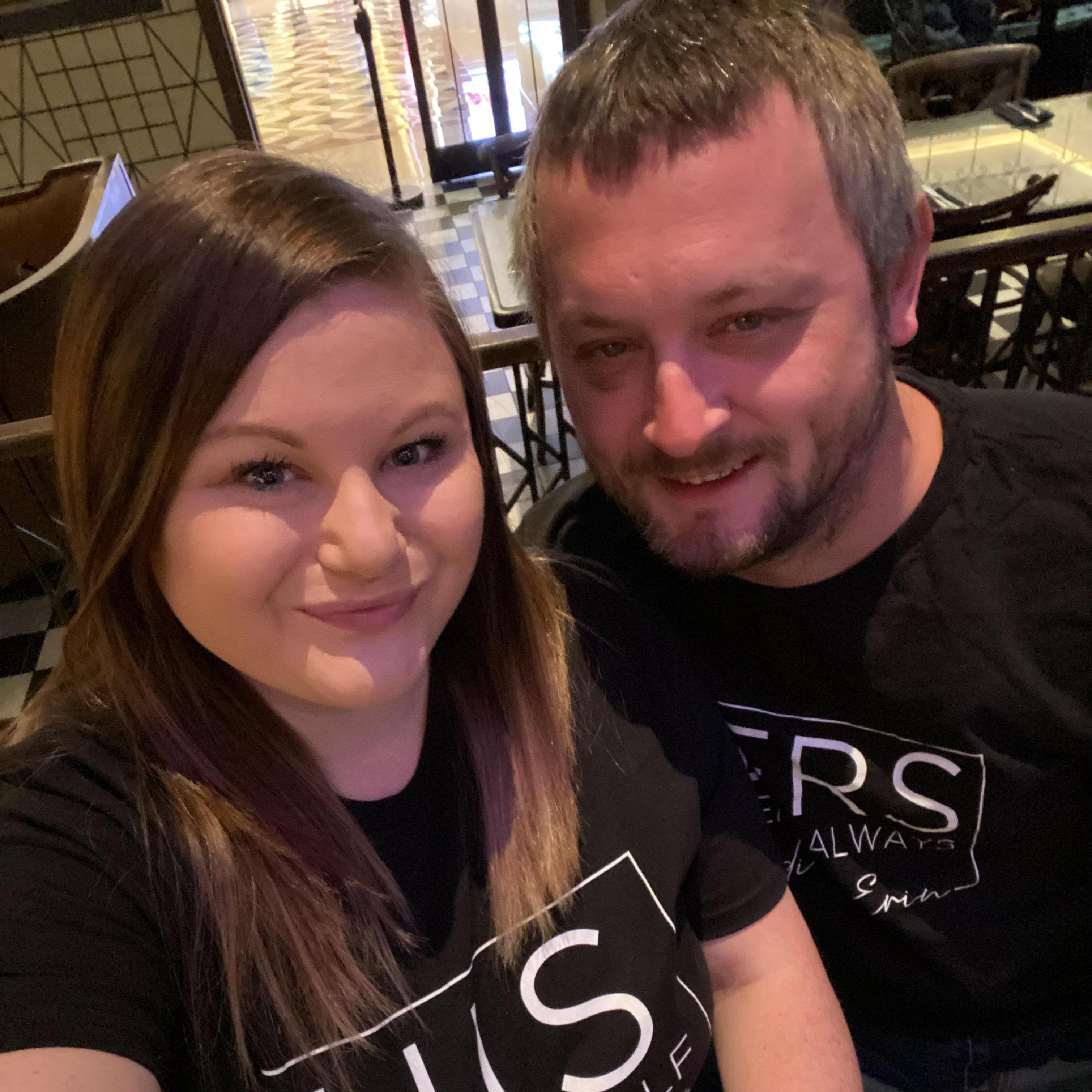 Our shirts say "HIS Better Half" and "Hers Forever & Always"