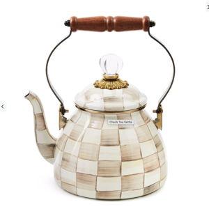 Mocha Check 2 Quart Tea Kettle