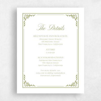 Green Bordered Wedding Enclosure - Thalia