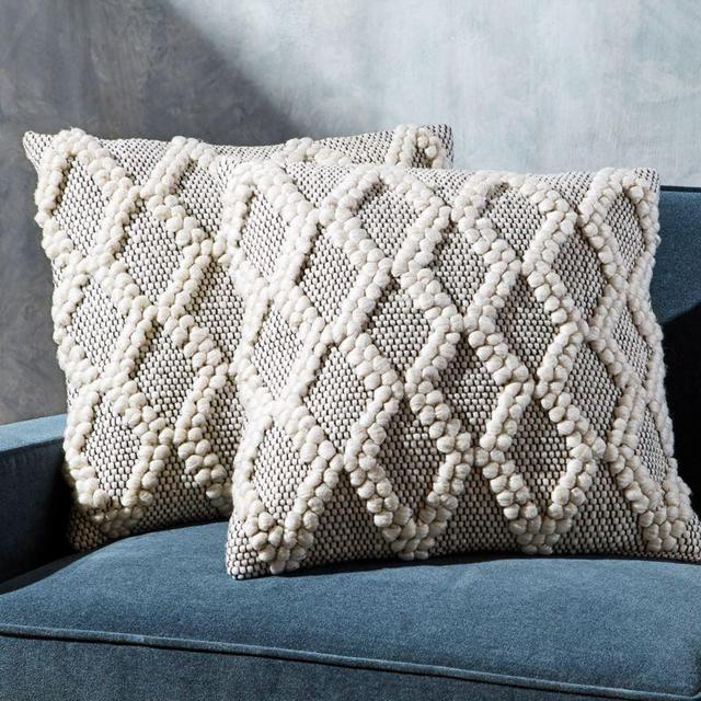 Austine Grey and Cream Pillows 20", Set of 2