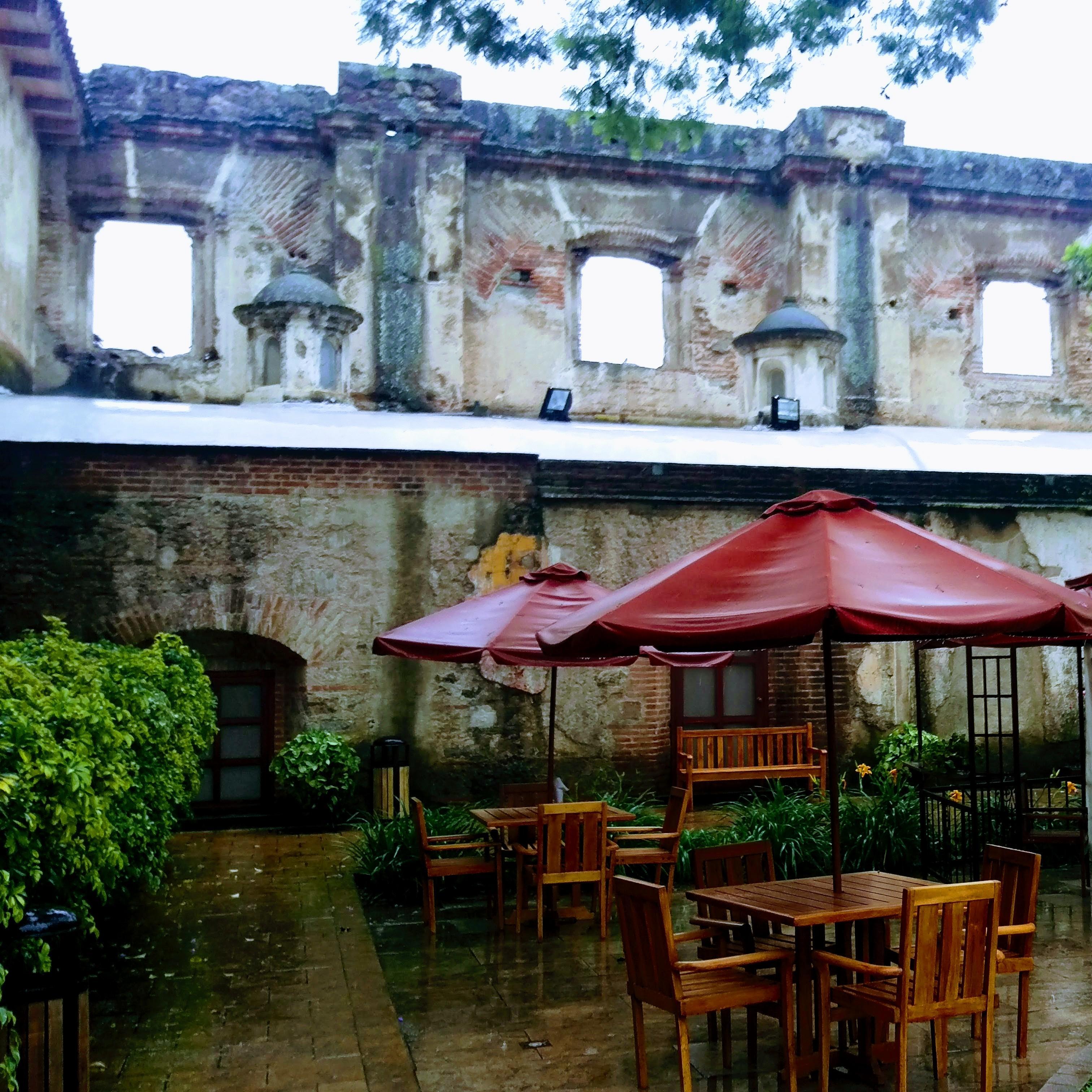 Antigua: Chris snapped this pic of a hidden coffee house we found in one of the ruins of Antigua ...June,2017