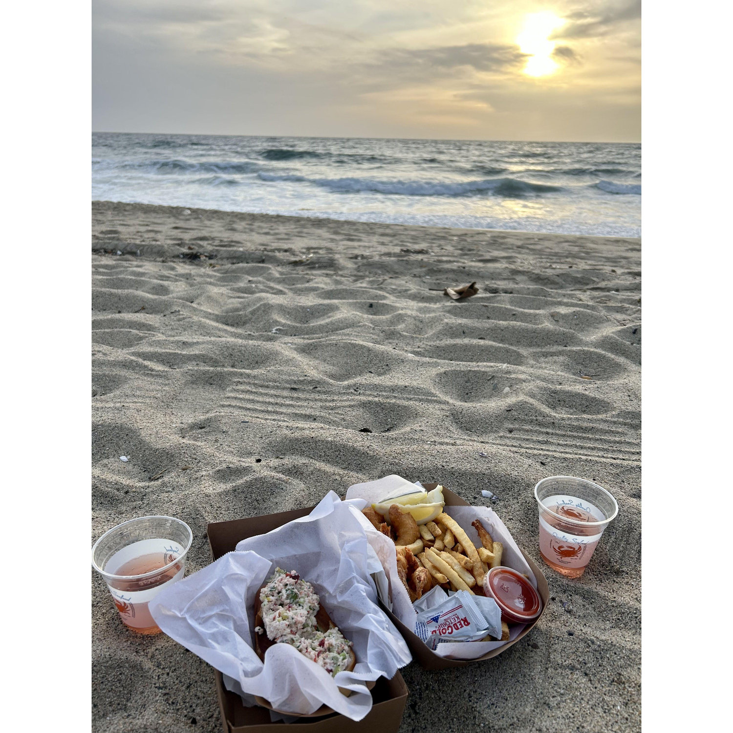 Sunset beach picnic in Southern California