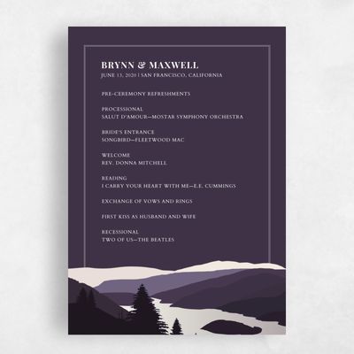 Multi-Colored Wedding Program - Layton