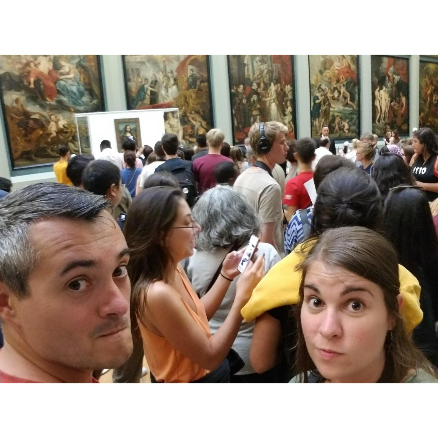 Viewing the Mona Lisa, Paris.
