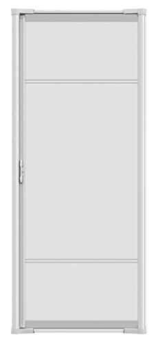 Genius Cool Retractable Screen Doors for Single Door - Roll Away Retractable Screen Doors for Front Door - Standard Width (32 in to 36 in) x Height 96 in - No Drill Easy Install, White