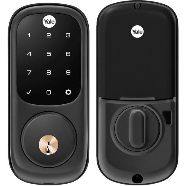 Yale - Smart Lock Wi-Fi and Bluetooth with Touchscreen and Deadbolt with Keyway - Black Suede