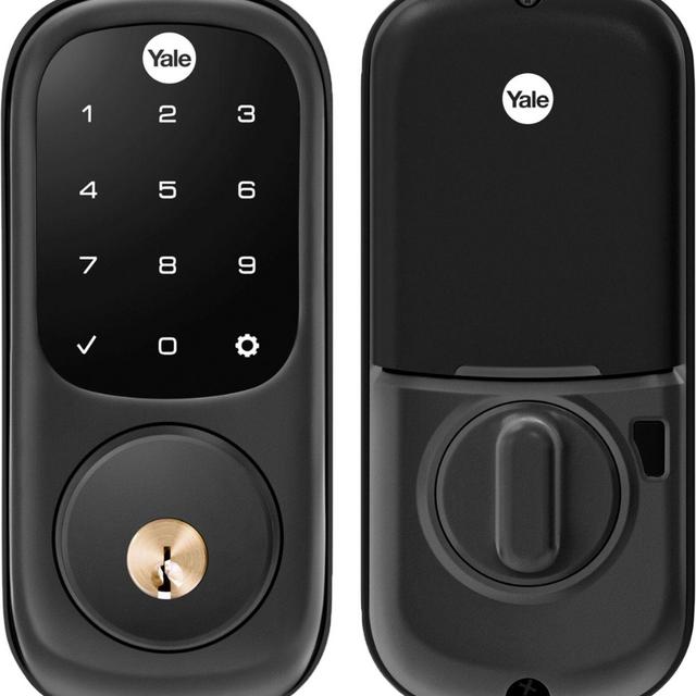 Yale - Smart Lock Wi-Fi and Bluetooth with Touchscreen and Deadbolt with Keyway - Black Suede