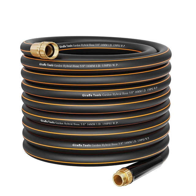 Giraffe Tools Garden Hose 75ft x 5/8", Water Hose Heavy Duty, Lightweight, Flexible Hybrid Hose, Male to Female Fittings