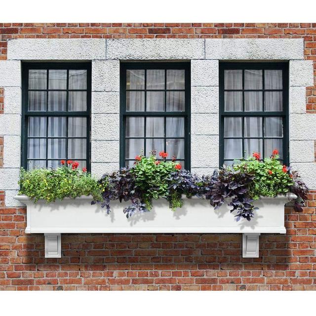 Mayne Yorkshire II 72" Window Box Combo with Corbel Brackets White 6'