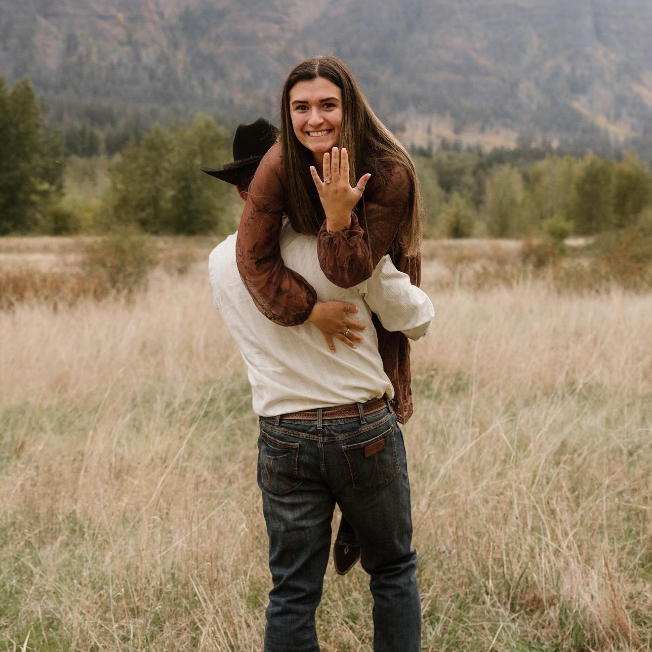 Engaged under wide-open skies
