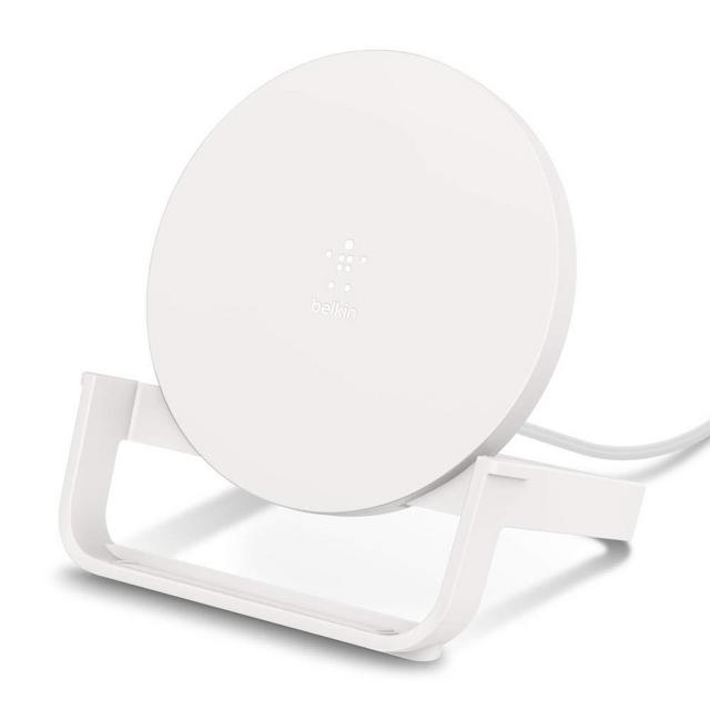 Belkin Boost Charge 10W Wireless Charging Stand + QC 3.0 Wall Charger + Cable, White (WIB001ttWH)