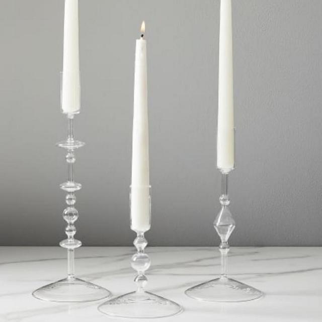 Paradiso Glass Taper Holders - Clear, Small