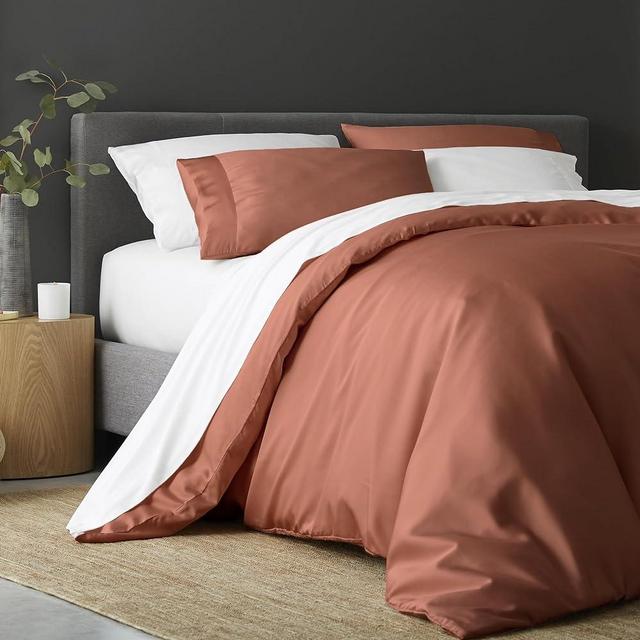 DOZ Duvet Cover Set, 100% Viscose derived from Bamboo, Organically Grown, Buttery Soft, Cooling Duvet Covers, High GSM, 1 Duvet Cover and 2 Pillowcases, 106"x90" (Clay, King/Cal King)