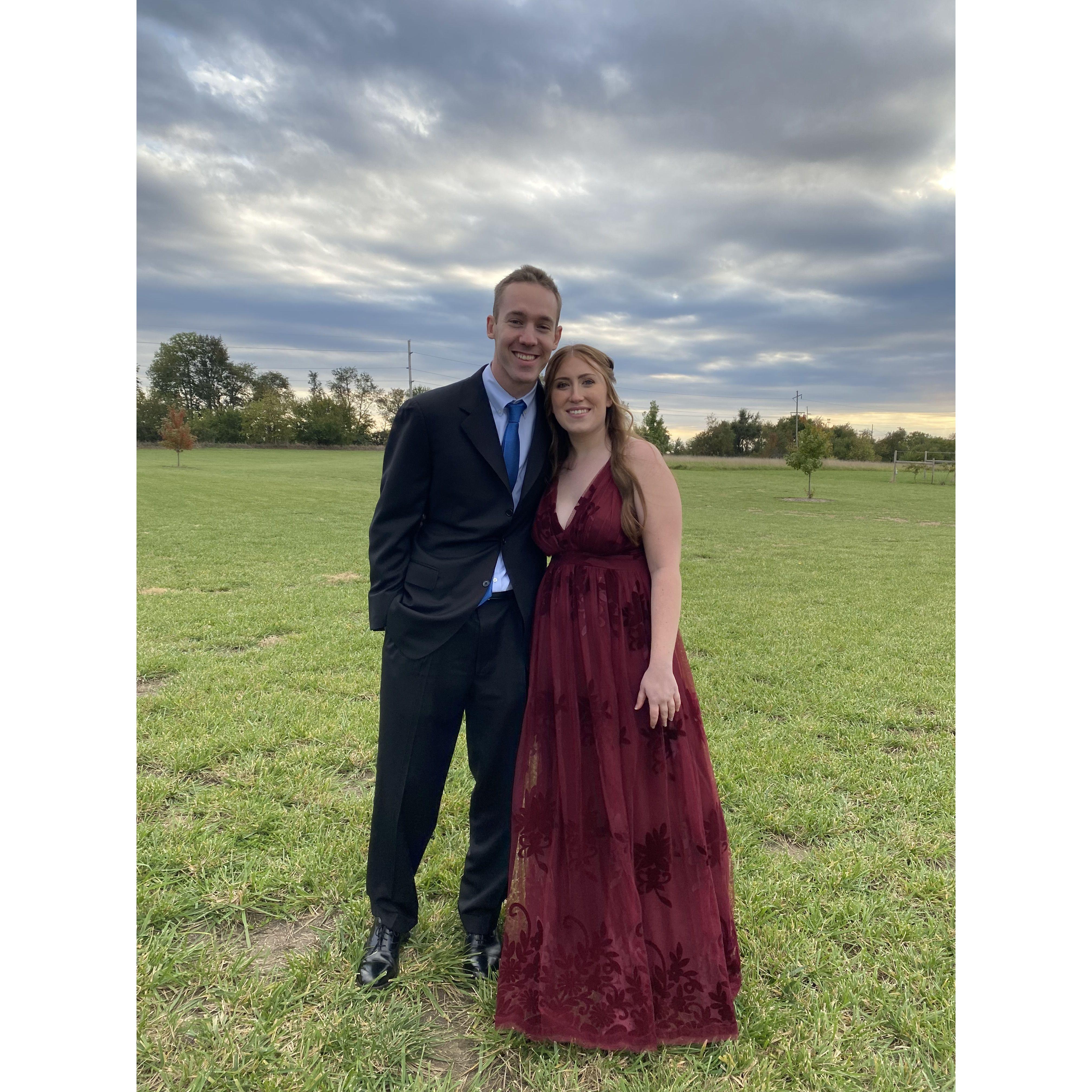 At our first wedding together - for Emma's brother, Andrew, 2021