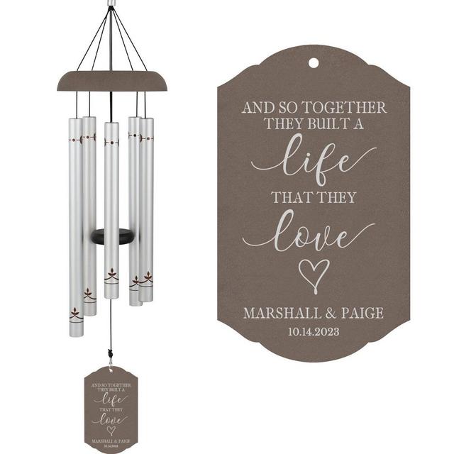 Wedding Wind Chime Personalized | And So Together Wind Chime | Personalized Wedding Gifts | Anniversary Wind Chime | Christmas Gift Couples