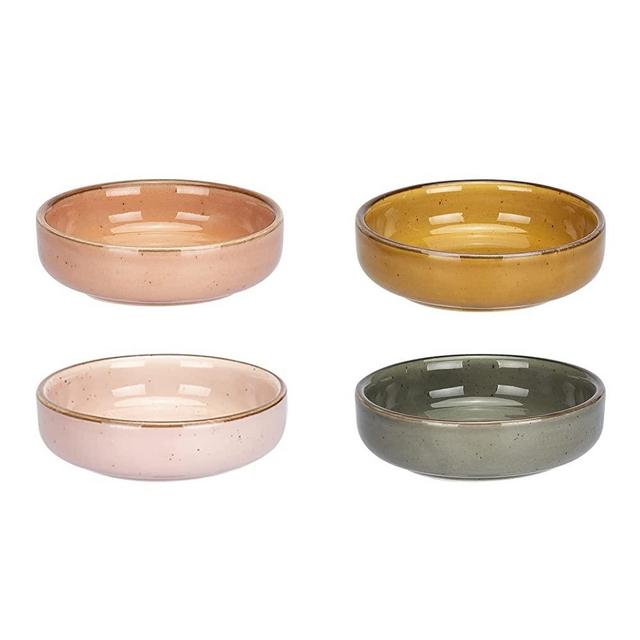 MDZF SWEET HOME Porcelain Sauce Dishes, Side Dish Sushi Dipping Bowls Tableware Serving Dish Appetizer Plates Stackable Ramekins, Set of 4