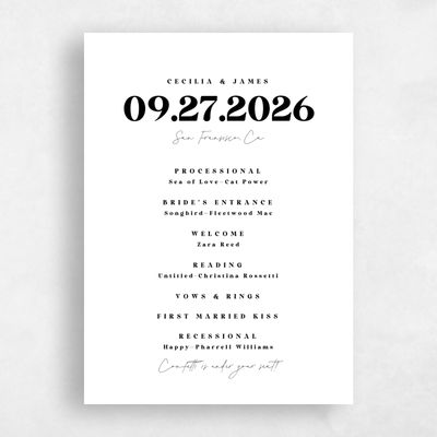 Multi-Colored Wedding Program - Bolduc