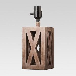 Washed Wood Box Small Lamp Base Brown Lamp Only- Threshold™