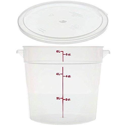 Cambro RFS6PP190 Camwear 6-Quart Round Food Storage Container with Lid