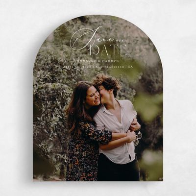 White Arch Wedding Save the Date - Poplar Photo