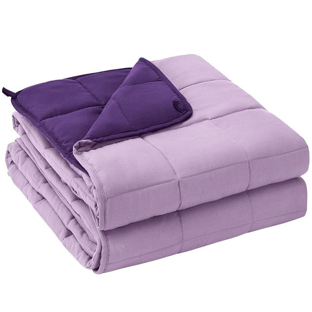 King Size Weighted Blanket for Adults (25 lbs, 80” x 87”, Purple) Cooling Heavy Blanket for Sleeping Perfect for 240-260 lbs, Breathable Blanket for Adults & Couple All Season, Machine Washable